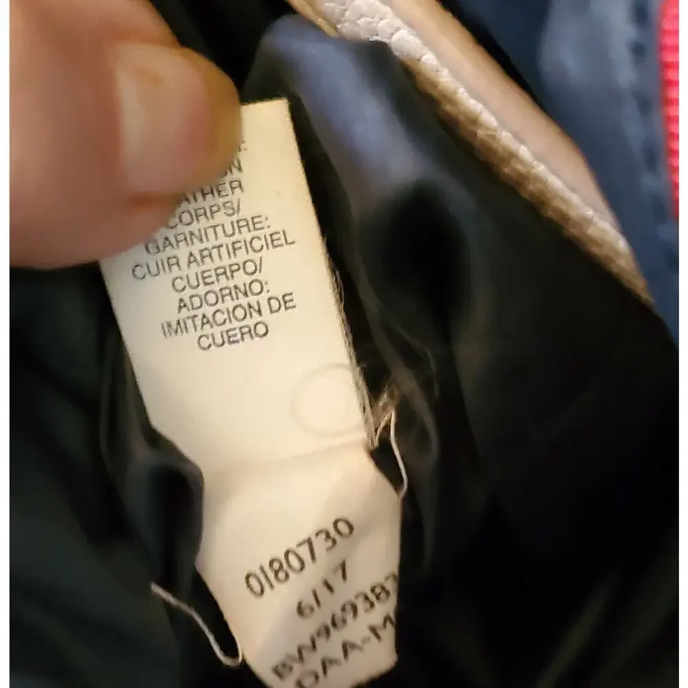 Authentic Tommy Hilfiger Cream Backpack Bag with Tassel Vegan Faux Leather